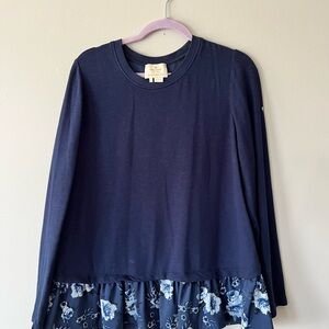 Kate Spade Navy Blue Long Sleeve Top
